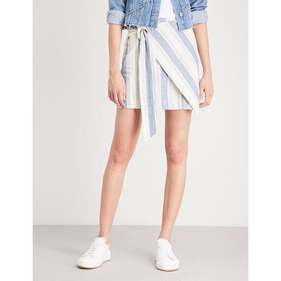 Free People Tuscan Sunrise Striped Linen Skirt - Picture 3 of 3